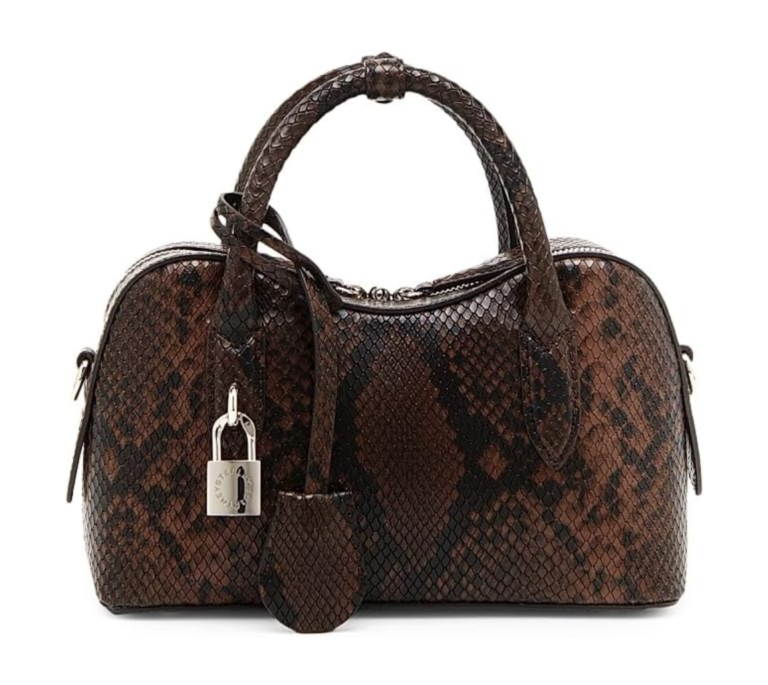Small Stella Ryder Snake-Embossed Vegetarian-Friendly Faux Leather Top Handle Bag